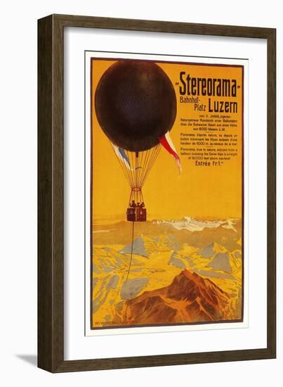 Poster with Balloon over the Alps-null-Framed Art Print