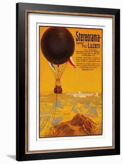 Poster with Balloon over the Alps-null-Framed Art Print