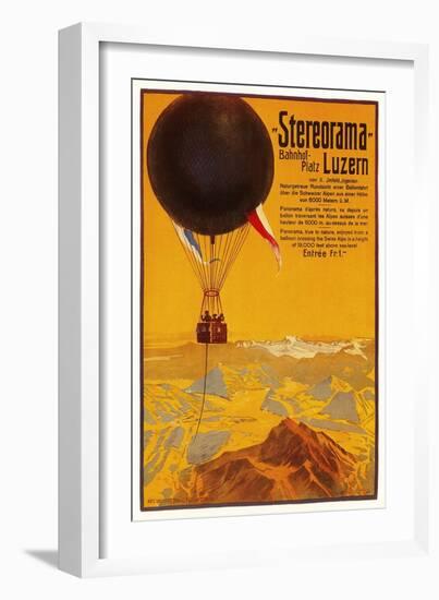Poster with Balloon over the Alps-null-Framed Art Print
