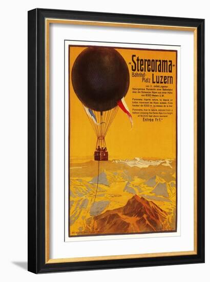 Poster with Balloon over the Alps-null-Framed Art Print