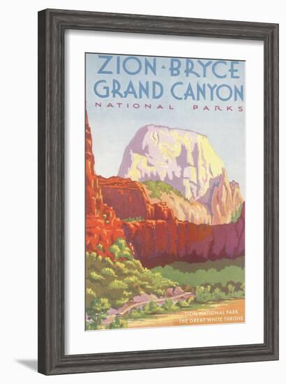 Poster, Zion, Bryce, Grand Canyon, National Parks-null-Framed Art Print