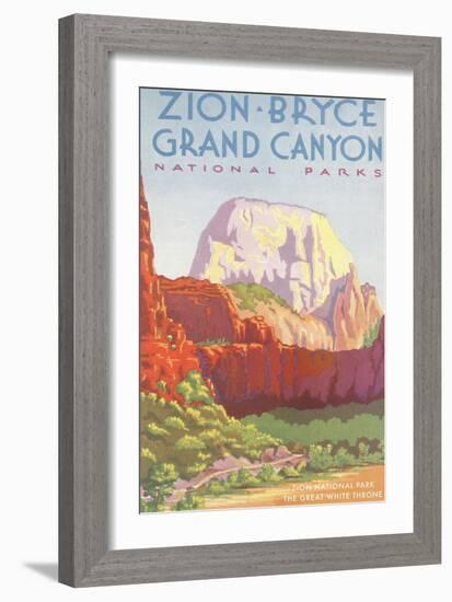 Poster, Zion, Bryce, Grand Canyon, National Parks-null-Framed Art Print