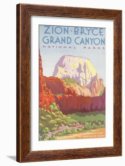 Poster, Zion, Bryce, Grand Canyon, National Parks-null-Framed Art Print