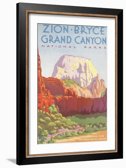 Poster, Zion, Bryce, Grand Canyon, National Parks-null-Framed Art Print