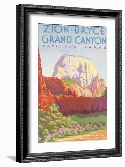 Poster, Zion, Bryce, Grand Canyon, National Parks-null-Framed Art Print