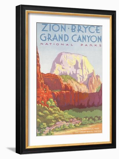 Poster, Zion, Bryce, Grand Canyon, National Parks-null-Framed Art Print