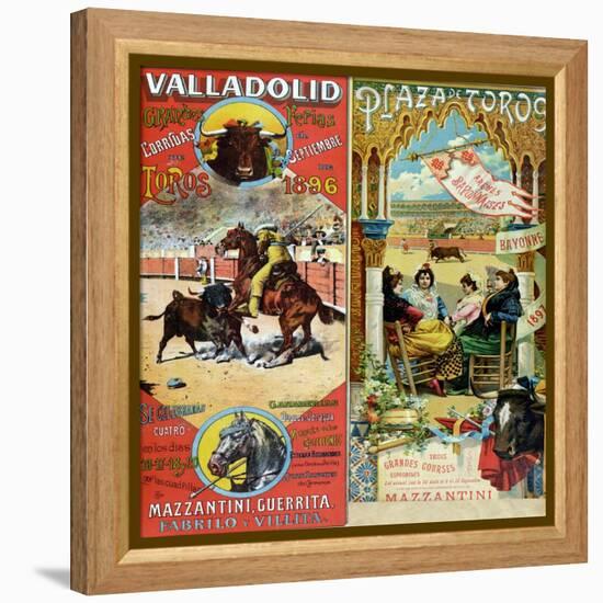 Posters Advertising Bull-Fights in Valladolid, 1896 and in Bayonne, 1897-null-Framed Premier Image Canvas