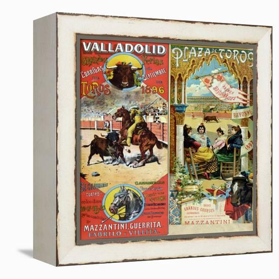 Posters Advertising Bull-Fights in Valladolid, 1896 and in Bayonne, 1897-null-Framed Premier Image Canvas