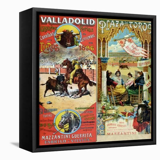 Posters Advertising Bull-Fights in Valladolid, 1896 and in Bayonne, 1897-null-Framed Premier Image Canvas