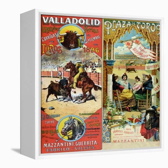 Posters Advertising Bull-Fights in Valladolid, 1896 and in Bayonne, 1897-null-Framed Premier Image Canvas
