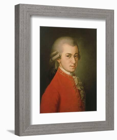 Posthumous Painting of Wolfgang Amadeus Mozart, 1756-1791-null-Framed Premium Giclee Print