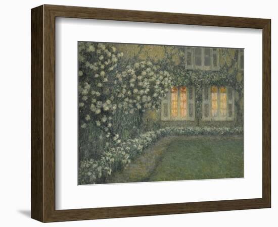 Postimpressionism : Le Jardin Blanc Au Crepuscule ( the White Garden at Dusk) Par Le Sidaner, Henri-Henri Eugene Augustin Le Sidaner-Framed Giclee Print