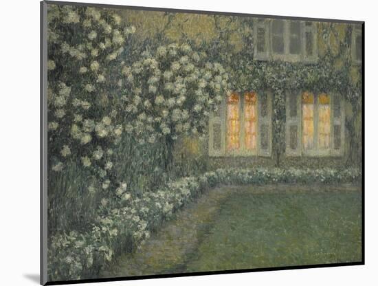 Postimpressionism : Le Jardin Blanc Au Crepuscule ( the White Garden at Dusk) Par Le Sidaner, Henri-Henri Eugene Augustin Le Sidaner-Mounted Giclee Print