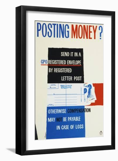 Posting Money? Send it in a GPO Registered Envelope-H Schwarz-Framed Art Print