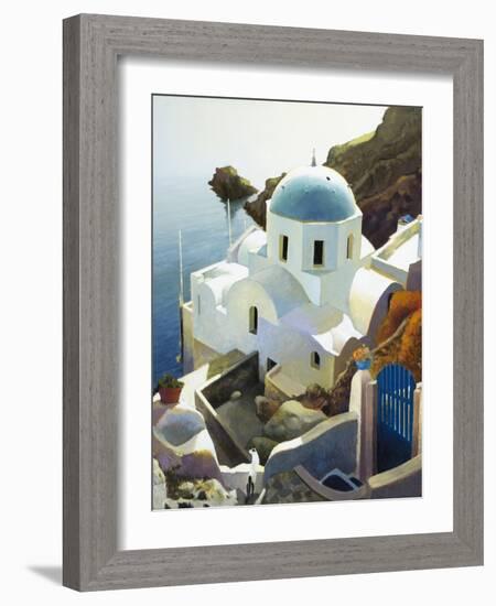 Postmark Santorini-Max Hayslette-Framed Giclee Print