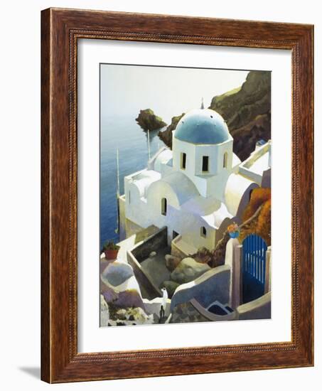 Postmark Santorini-Max Hayslette-Framed Giclee Print