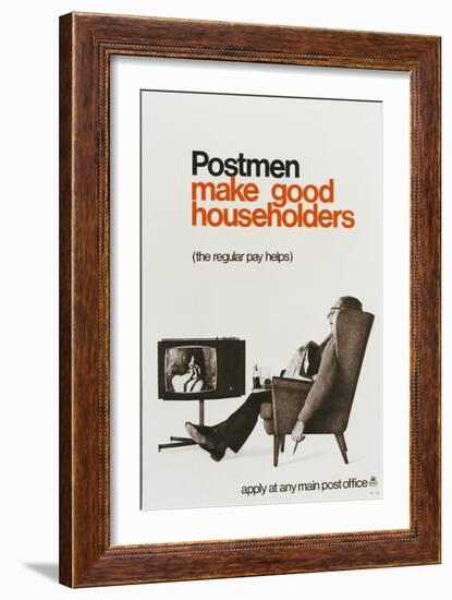 Postmen Make Good Householders - the Regular Pay Helps-null-Framed Art Print