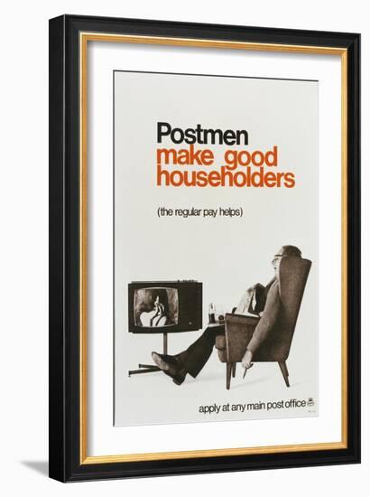 Postmen Make Good Householders - the Regular Pay Helps-null-Framed Art Print