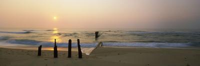 Posts and Tide Break on the Beach at Sunrise, Cape Hatteras National  Seashore, North Carolina, USA Photographic Print by | Art.com