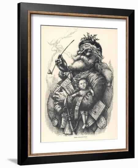 Pot-Bellied Father Christmas with Lots of Presents-Thomas Nast-Framed Art Print