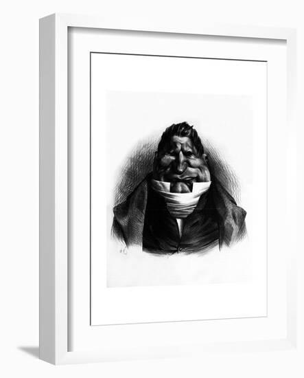 Pot-De-Naz, Caricature from 'Le Charivari', May 2, 1833-Honore Daumier-Framed Giclee Print