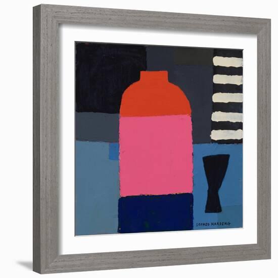 Pot, Glass and Stripes-Sophie Harding-Framed Giclee Print