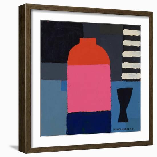 Pot, Glass and Stripes-Sophie Harding-Framed Giclee Print