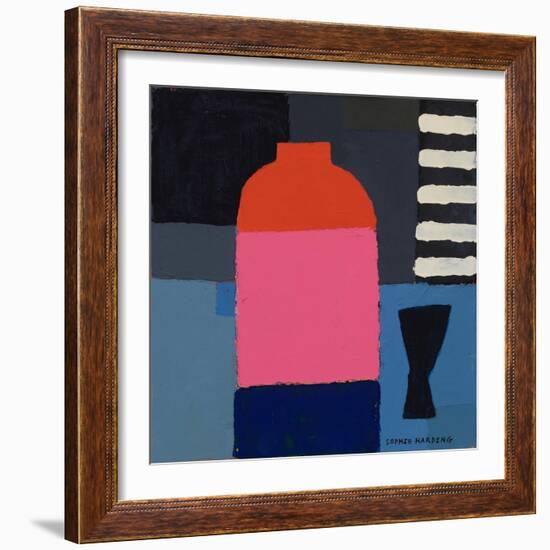 Pot, Glass and Stripes-Sophie Harding-Framed Giclee Print