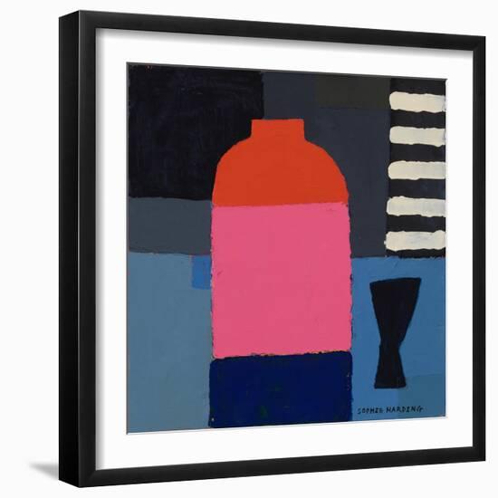 Pot, Glass and Stripes-Sophie Harding-Framed Giclee Print