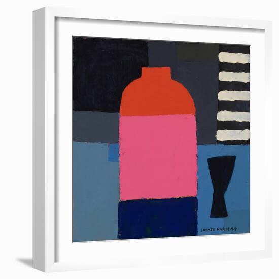 Pot, Glass and Stripes-Sophie Harding-Framed Giclee Print