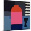 Pot, Glass and Stripes-Sophie Harding-Mounted Giclee Print