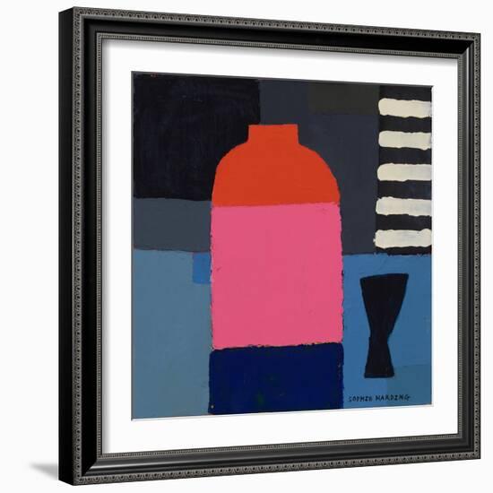 Pot, Glass and Stripes-Sophie Harding-Framed Giclee Print