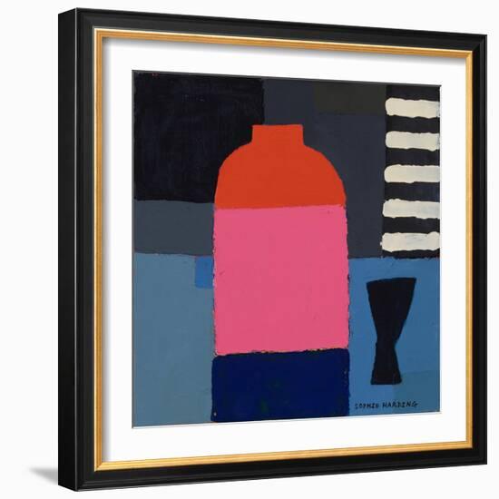 Pot, Glass and Stripes-Sophie Harding-Framed Giclee Print