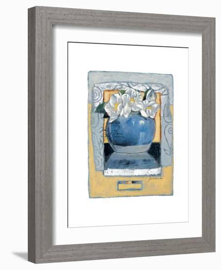 Pot of White Pansies-Joadoor-Framed Art Print