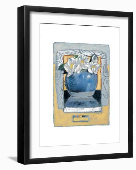 Pot of White Pansies-Joadoor-Framed Art Print