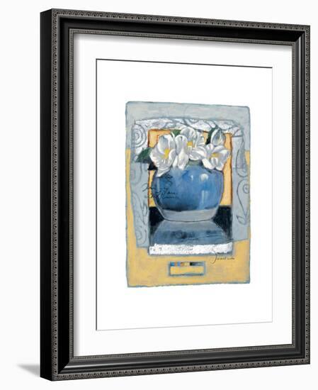 Pot of White Pansies-Joadoor-Framed Art Print