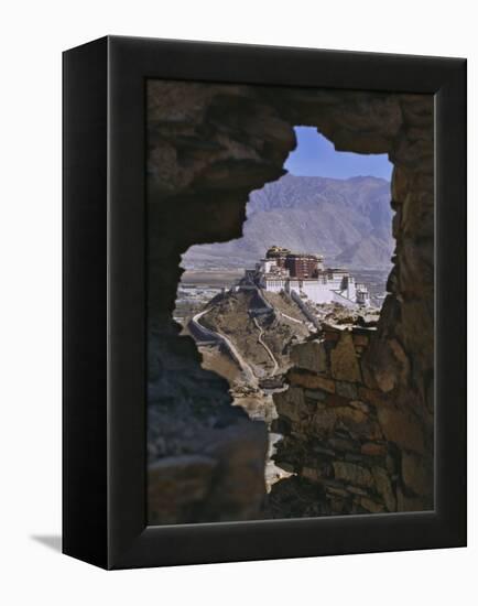 Potala Palace, Seen Through Ruined Fort Window, Lhasa, Tibet-Nigel Blythe-Framed Premier Image Canvas