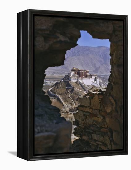 Potala Palace, Seen Through Ruined Fort Window, Lhasa, Tibet-Nigel Blythe-Framed Premier Image Canvas