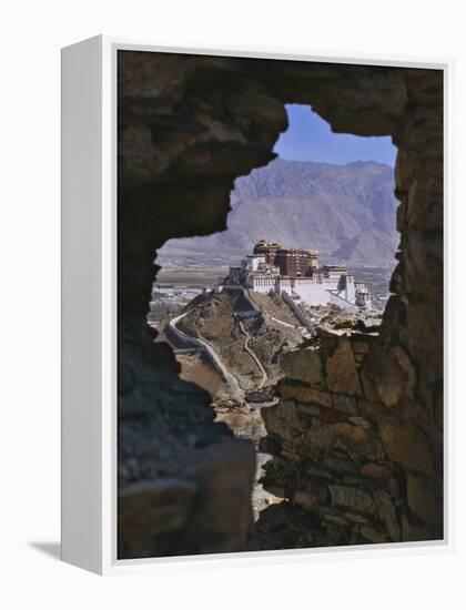 Potala Palace, Seen Through Ruined Fort Window, Lhasa, Tibet-Nigel Blythe-Framed Premier Image Canvas