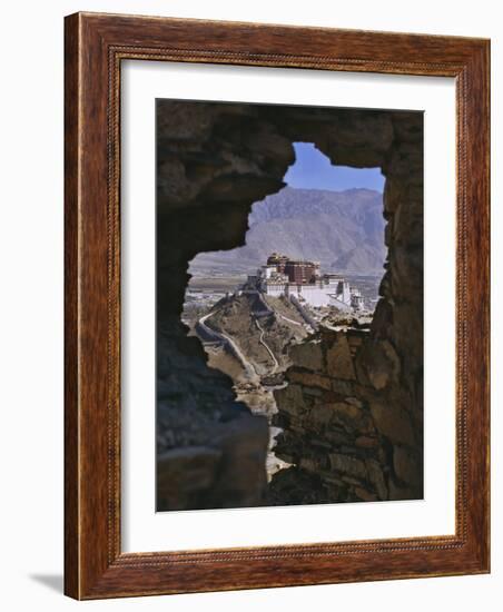 Potala Palace, Seen Through Ruined Fort Window, Lhasa, Tibet-Nigel Blythe-Framed Photographic Print