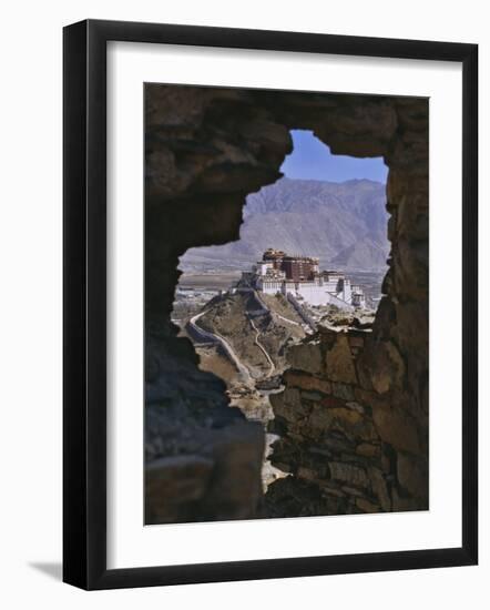 Potala Palace, Seen Through Ruined Fort Window, Lhasa, Tibet-Nigel Blythe-Framed Photographic Print