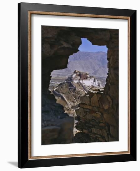 Potala Palace, Seen Through Ruined Fort Window, Lhasa, Tibet-Nigel Blythe-Framed Photographic Print