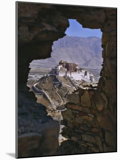Potala Palace, Seen Through Ruined Fort Window, Lhasa, Tibet-Nigel Blythe-Mounted Photographic Print