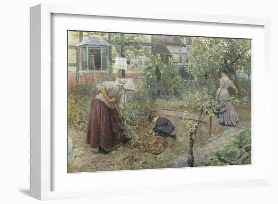 Potato Digging in the Kitchen Garden-William Small-Framed Giclee Print