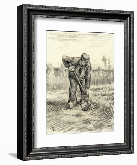 Potato Gatherer, 1885-Vincent van Gogh-Framed Giclee Print