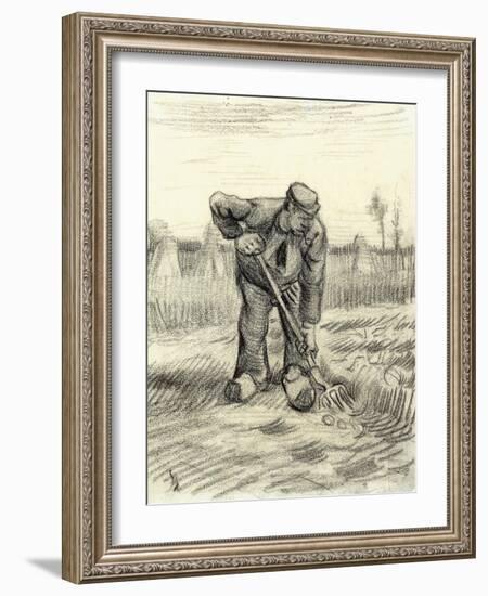 Potato Gatherer, 1885-Vincent van Gogh-Framed Giclee Print