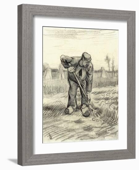 Potato Gatherer, 1885-Vincent van Gogh-Framed Giclee Print