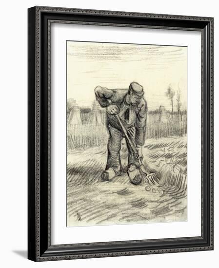 Potato Gatherer, 1885-Vincent van Gogh-Framed Giclee Print