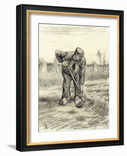 Potato Gatherer, 1885-Vincent van Gogh-Framed Giclee Print