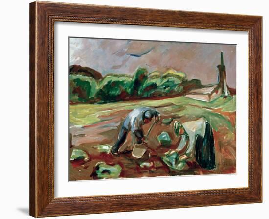 Potato Harvest, 1924-Edvard Munch-Framed Giclee Print